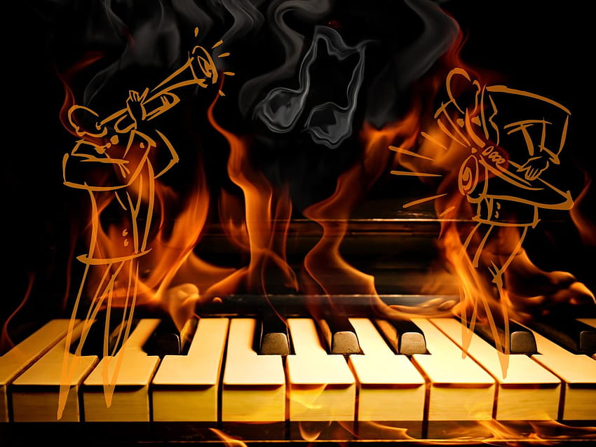 Jazz Music Fire Piano - Szczegóły. Smooth jazz, Muzyka jazzowa, Muzyka fortepianowa, Jazz Piano Tapeta HD