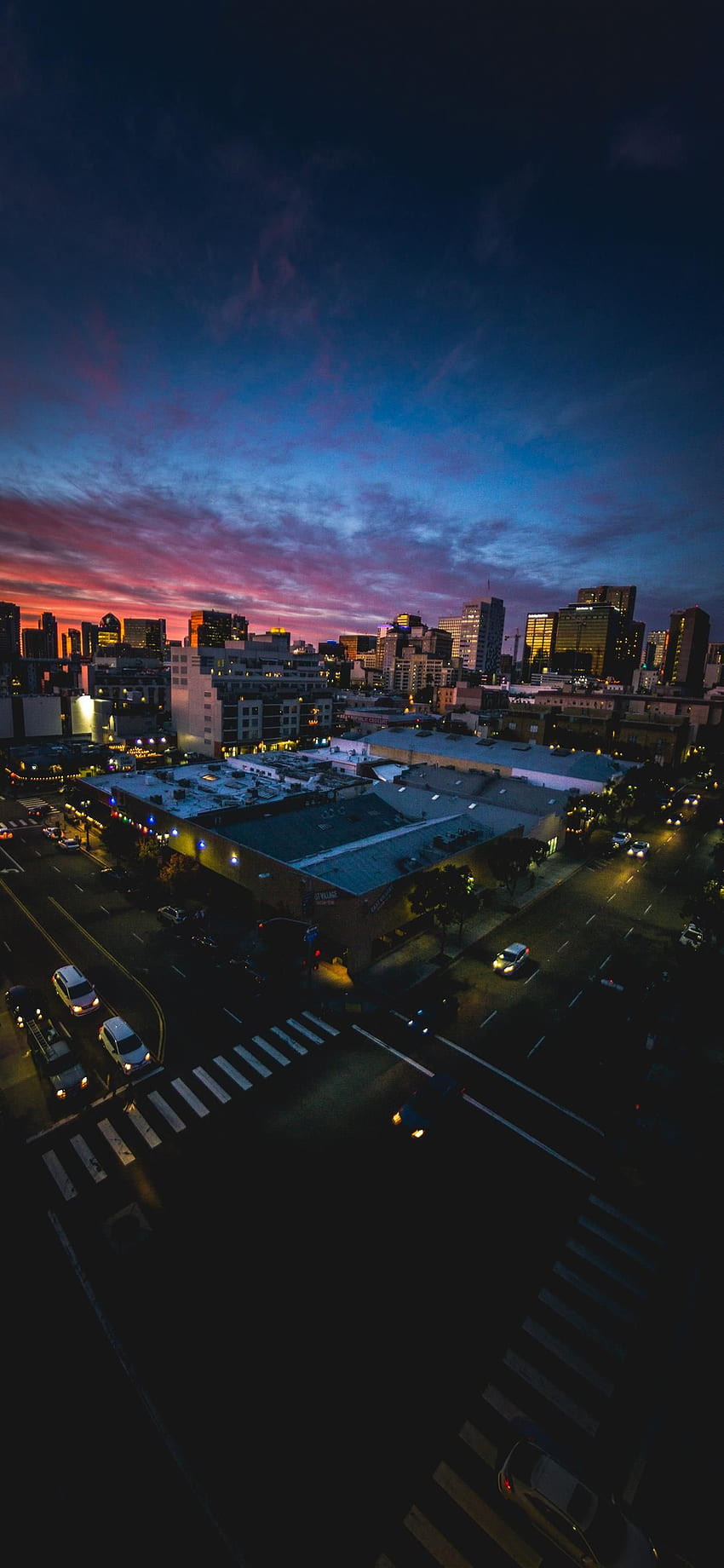 San Diego sunset through a fisheye lens iPhone X HD phone wallpaper