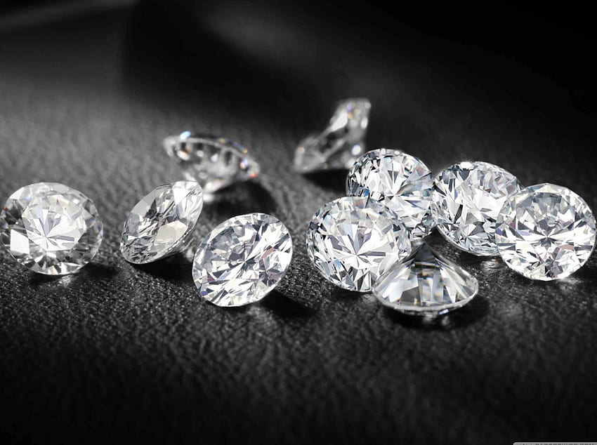 Свободни диаманти, скъпоценни камъни, черен фон, диаманти HD тапет