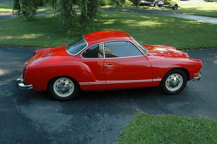1972 Volkswagen Karmann Ghia Coupe, Car, Sports, Coupe, Old-Timer, Red, Volkswagen, Karmann-Ghia HD wallpaper