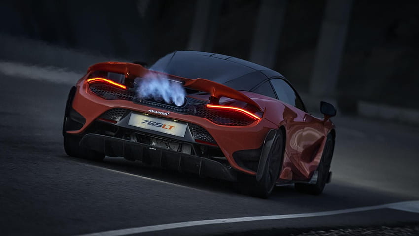 McLaren 765LT lanciando fiamme Sfondo HD