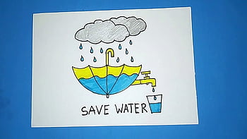 Sources of Water Drawing | World Water Day Drawing | World Water Day Poster  | Save Water Save Poster - YouTube
