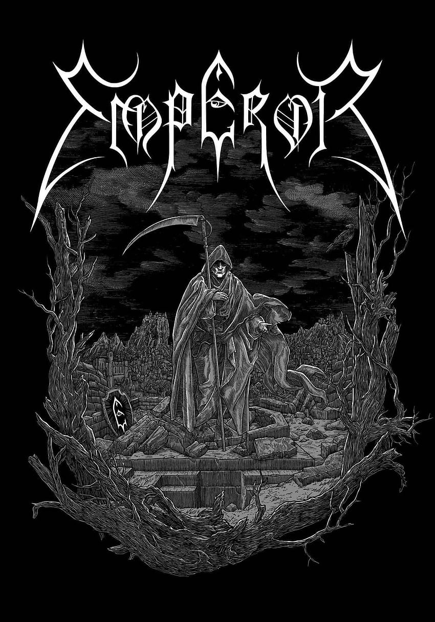 Emperor. Merch design. Førtifem art. Black metal art, Metal band logos, Metal music bands HD phone wallpaper