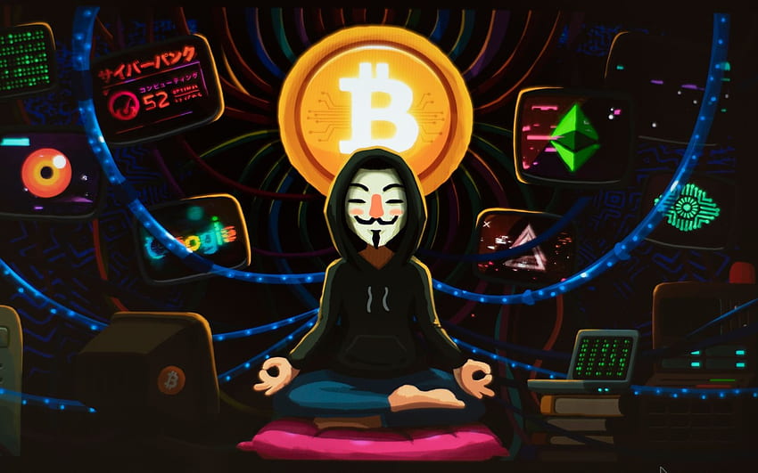 medytacja, sztuka, anonimowy, haker, bitcoin, panoramiczny 16:10, panoramiczny, , tło, 21755, Medytacja 1680X1050 Tapeta HD