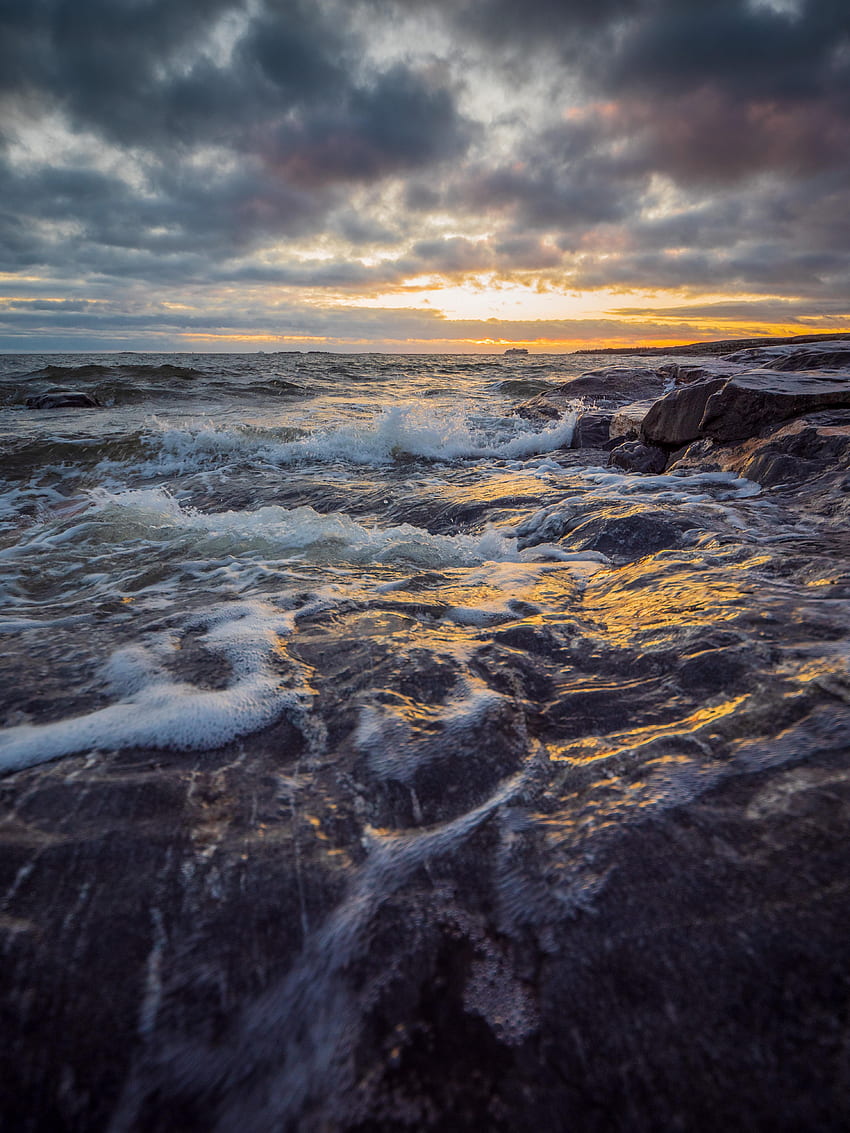 Sea, Nature, Sky, Waves, Rocks, Horizon HD phone wallpaper | Pxfuel