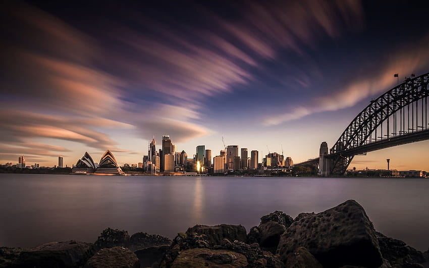 Horizonte e arquitetura de Sydney - papel de parede HD