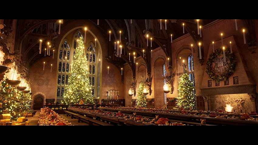 Unreal Engine 4'teki Büyük Hogwarts Salonu: harrypotter, Hogwarts'ta Noel HD duvar kağıdı
