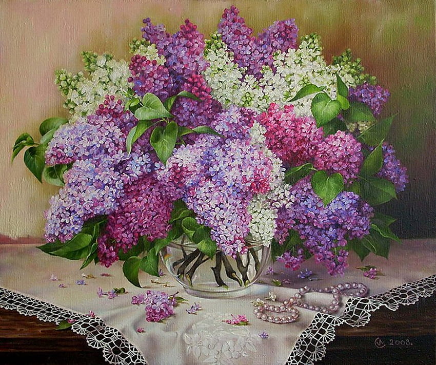 Elegant still life, still life, bouquet, painting, art, flower HD wallpaper