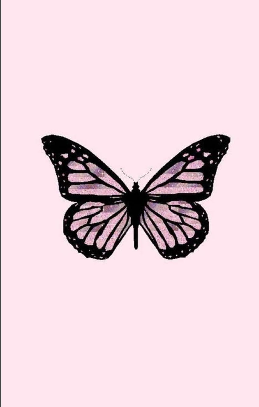 Сладка естетична розова пеперуда HD тапет за телефон