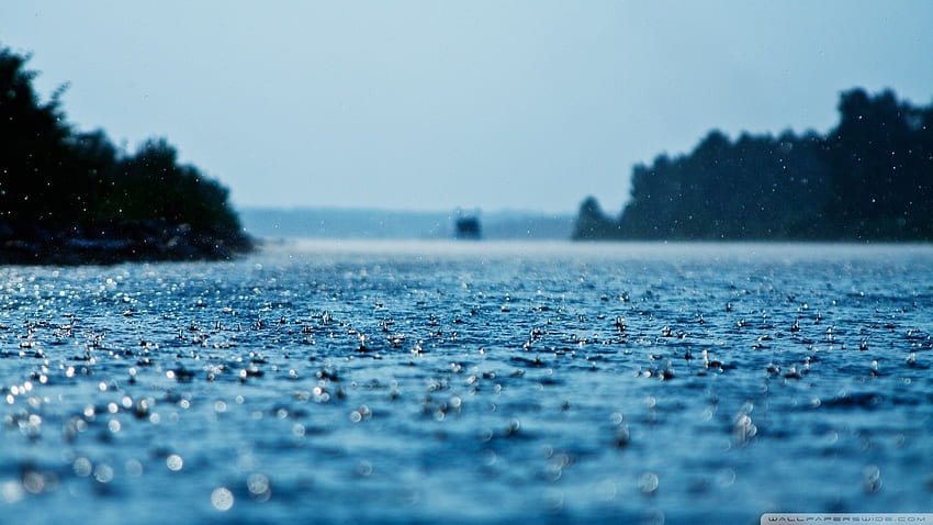 Summer Season - Rain On The Lake - & Background HD wallpaper