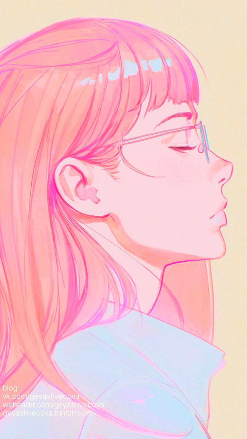 Download Aesthetic Anime Girl Pink Art Wallpaper  Wallpaperscom