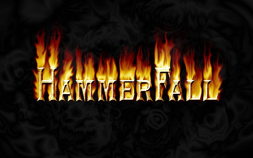 HammerFall, musique, texte de flamme, flammes, métal, marteau, power metal, groupe Fond d'écran HD