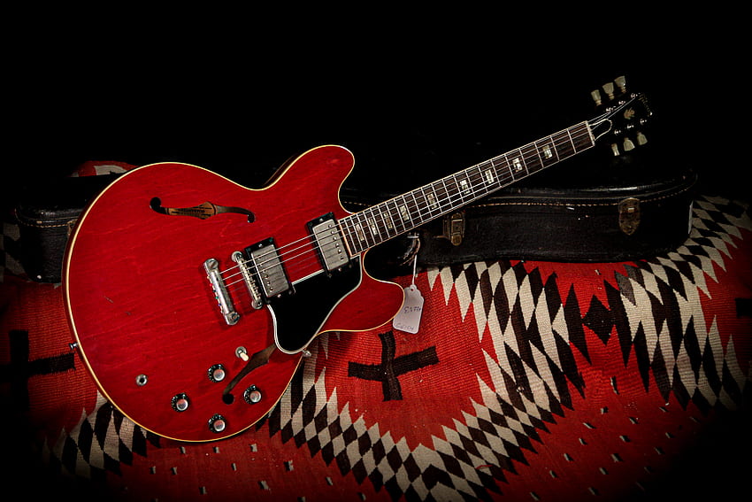 Gibson ES 335 Cherry > 기타 일렉트릭 세미 할로우 바디. 럼블 좌석 음악, 깁슨 335 HD 월페이퍼
