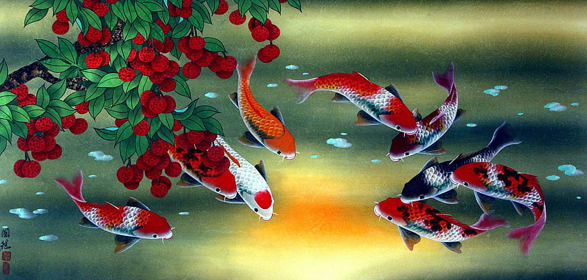 of Koi Japanese Art - HD wallpaper