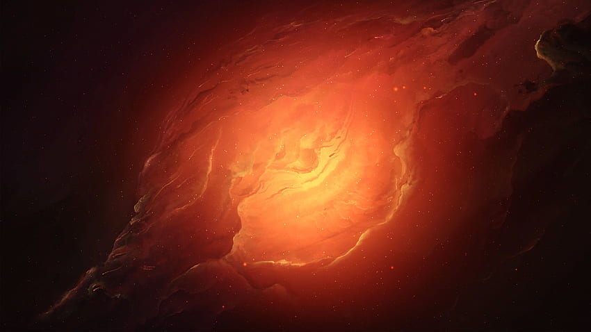 Scifi Nebula Orange Space , Artist HD wallpaper