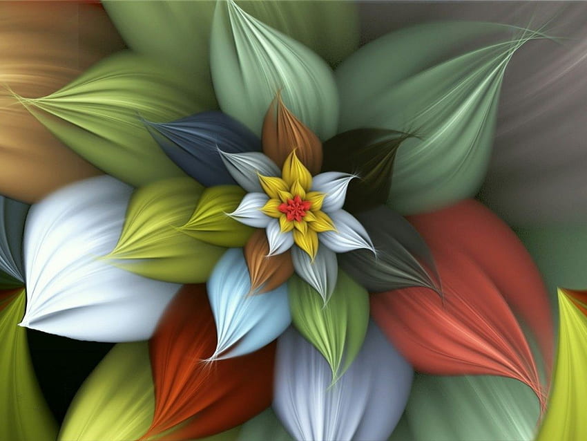 Kwiatowy tło, kolorowy, styl, abstrakt, sztuka, kwiat Tapeta HD