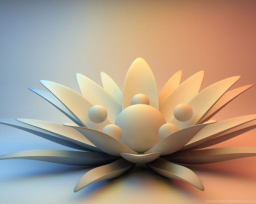 Lotus Flower 3D Background HD wallpaper