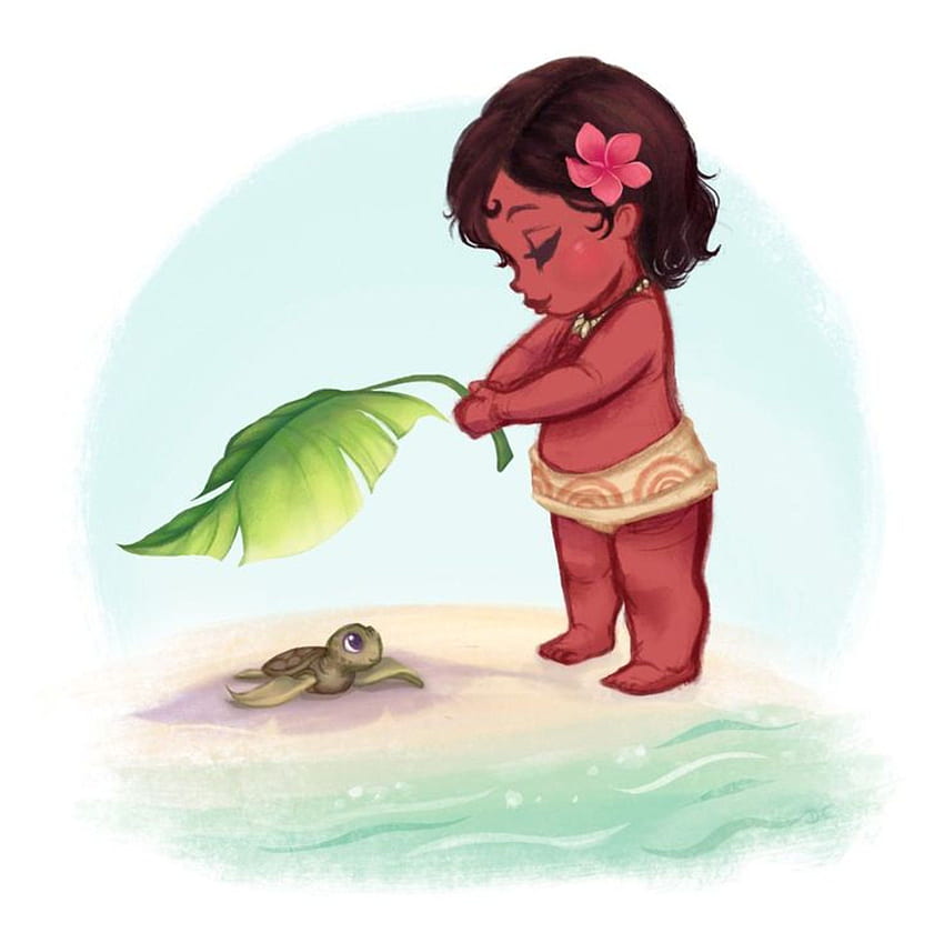 Mobiles Q - Baby Moana And Turtle HD wallpaper
