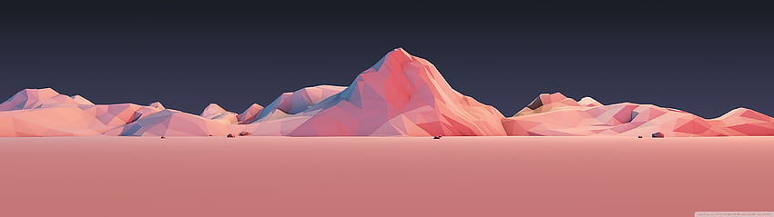 Low Poly Simple Mountain Landscape Ultra Background for : Widescreen & UltraWide & Laptop : Multi Display, Dual & Triple Monitor : Tablet : Smartphone, 3840x1080 Mountain Fond d'écran HD