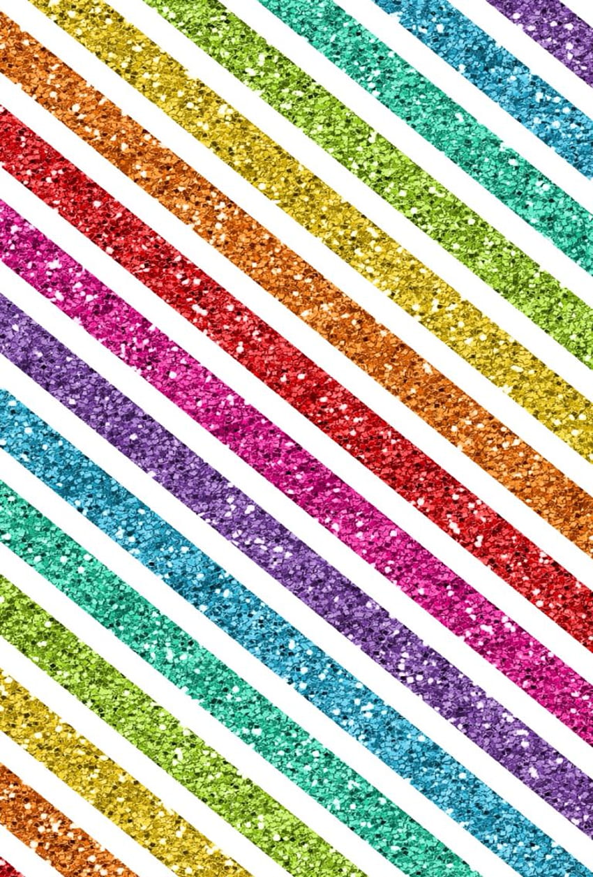 Arcobaleno glitterato a strisce, Rainbow Chevron Sfondo del telefono HD