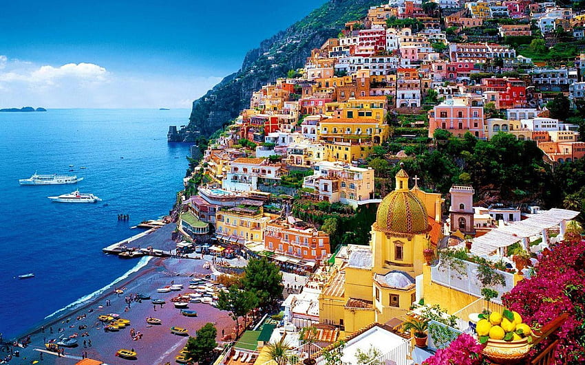 Italia berkualitas tinggi. Panduan perjalanan pantai Amalfi, Amalfi, Capri Italia Wallpaper HD