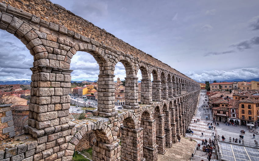 Segovia Su Kemeri, Roma Su Kemeri, en uzun su kemeri, antik binalar, Batı Avrupa, Segovia, İspanya için çözünürlükle . Yüksek kalite HD duvar kağıdı