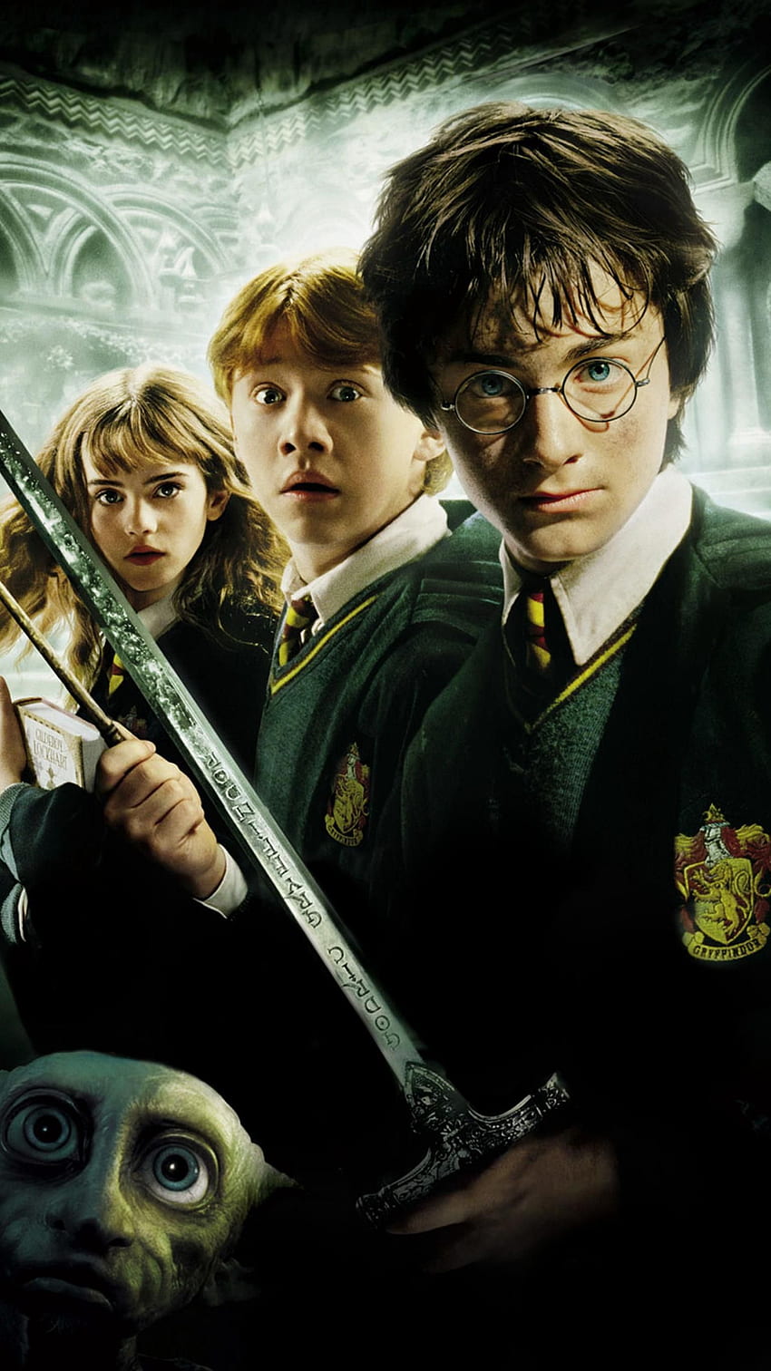Harry Potter and the Chamber of Secrets (2002) Phone . Moviemania. Harry potter ron, Harry potter movie posters, Harry potter ron and hermione HD phone wallpaper