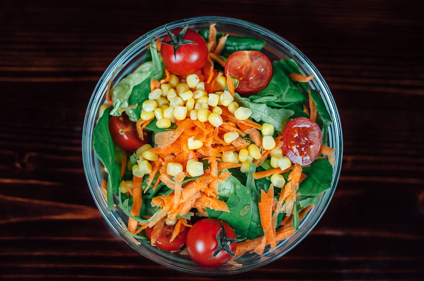 Food, Corn, Tomatoes, Salad, Carrot, Maize HD wallpaper