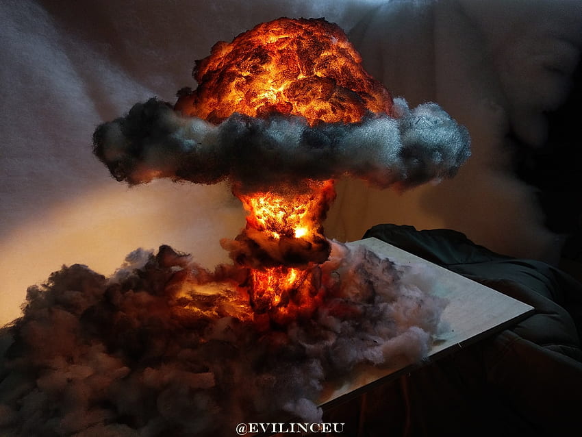 Bomba de explosão nuclear Diorama modelo LIGHT lâmpada noturna nuke, explosão de bomba atômica papel de parede HD