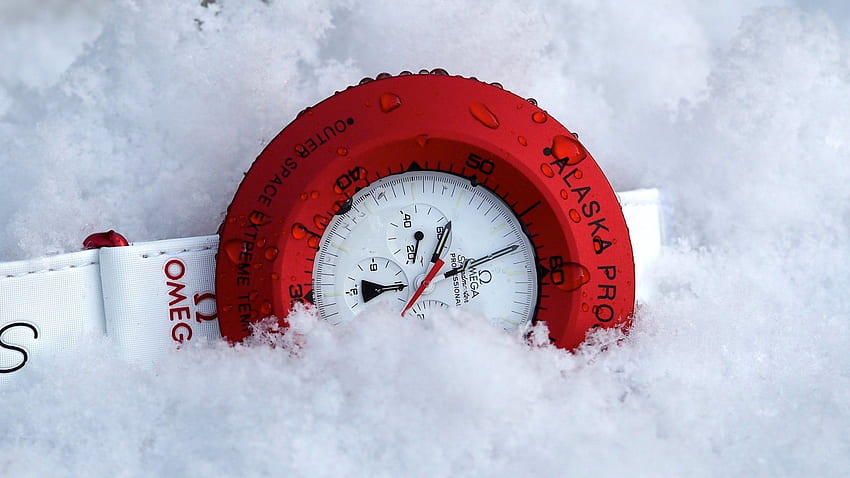 омега червен часовник снежнобял HD тапет