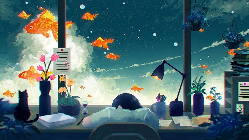 Lofi Hip Hop Radio - Relaxing Beats To Study Chill Relax To ☕️. Anime Scenery , Scenery , Aesthetic HD wallpaper