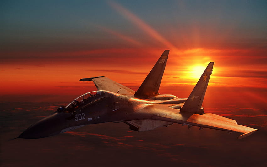 Avion de chasse Sukhoi Su 30, Force aérienne russe, , , Arrière-plan, Xtajfu Fond d'écran HD