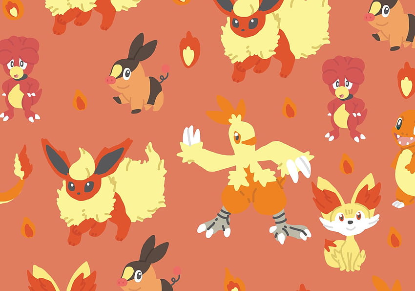 Fire Type Pokemon Pattern - Vectors, Clipart Graphics & Vector Art, Flying Type Pokémon HD wallpaper