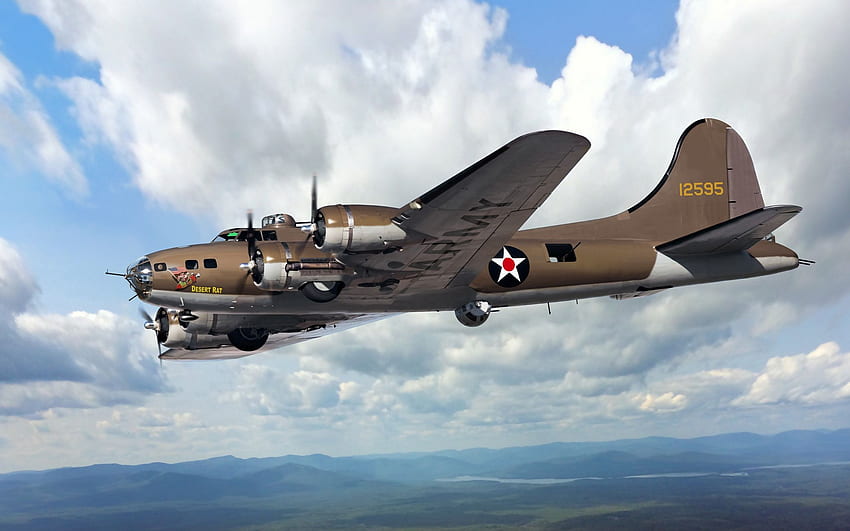 ボーイング B 17E、フライング フォートレス、USAAF、B 17、アメリカン ボンバー、第二次世界大戦、軍用機、解像度あり。 高品質、B-17 高画質の壁紙