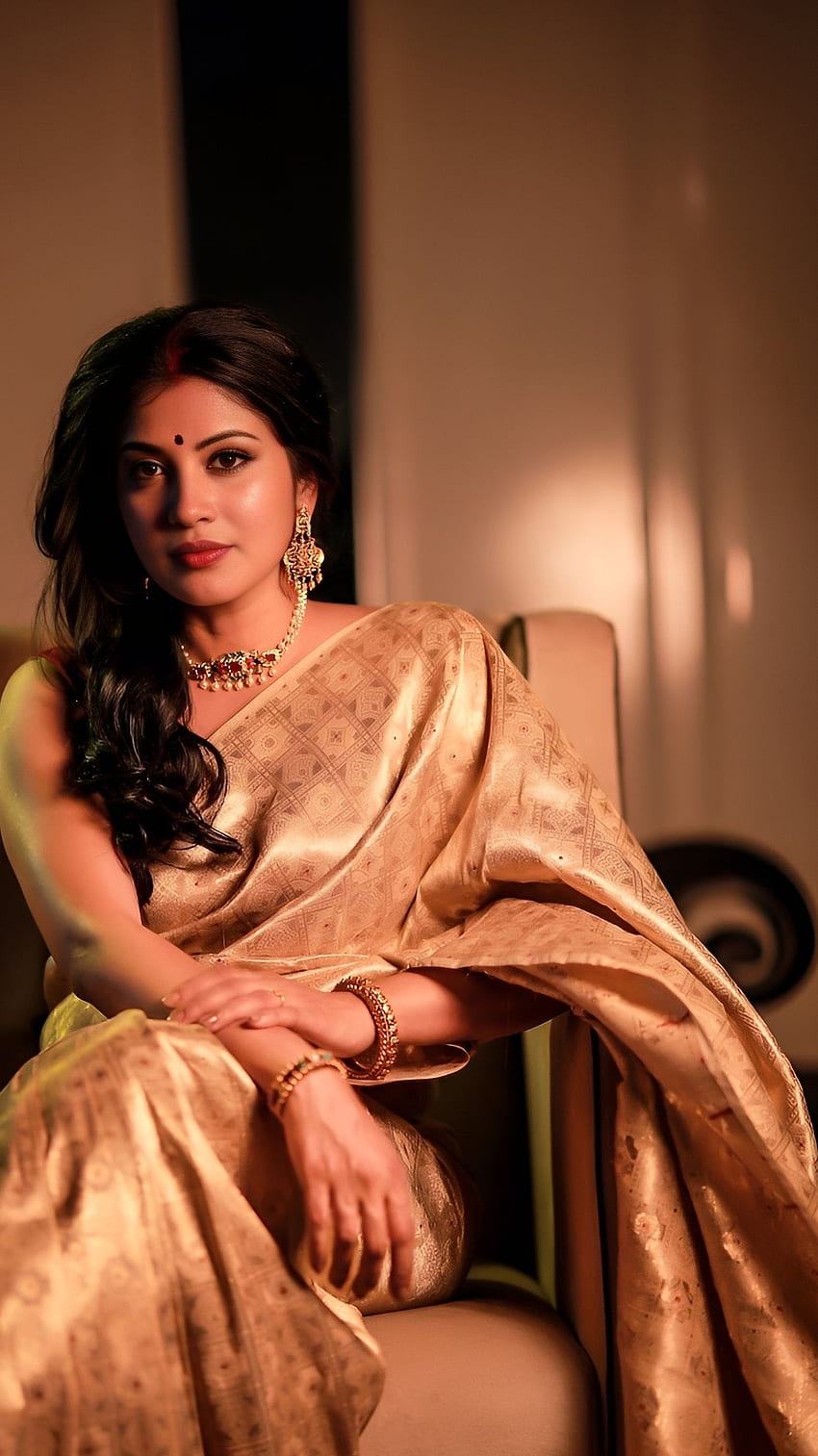 Shivada Nair, malayalam actress, saree beauty HD phone wallpaper