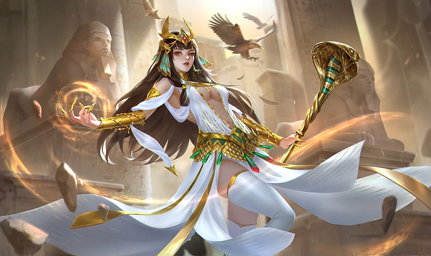 Cleopatra, golden, girl, sixthsense, fantasy HD wallpaper
