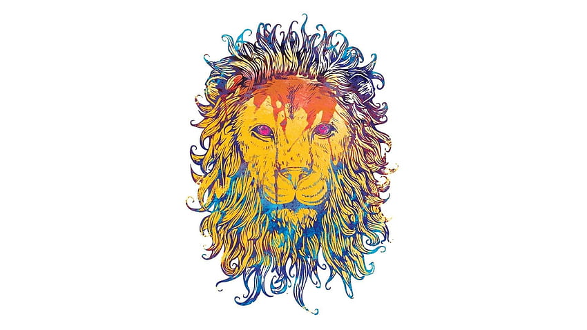 Vettore, disegno, leone, colorato, colorato, re degli animali, re degli animali, re Sfondo HD