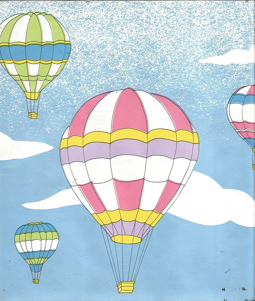 Balloon dirigible hot air border Vintage 6029A HD phone wallpaper