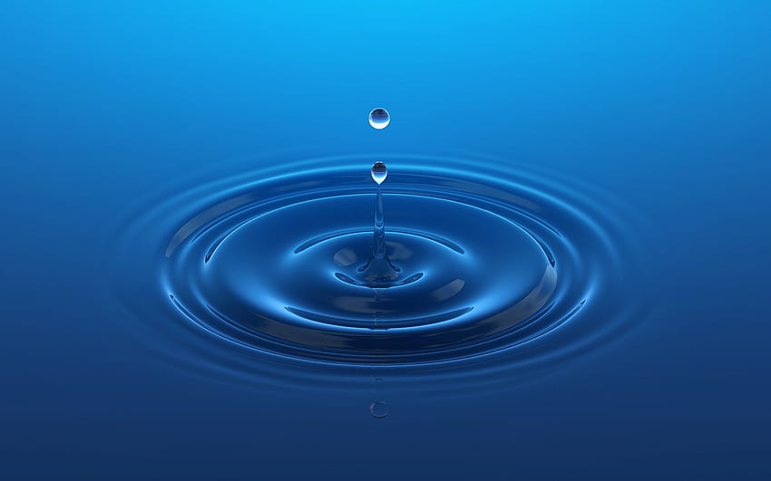 water, 3D, View, Blue, Ripples, Water, Drops, Splashes, Cool 3D Water HD wallpaper