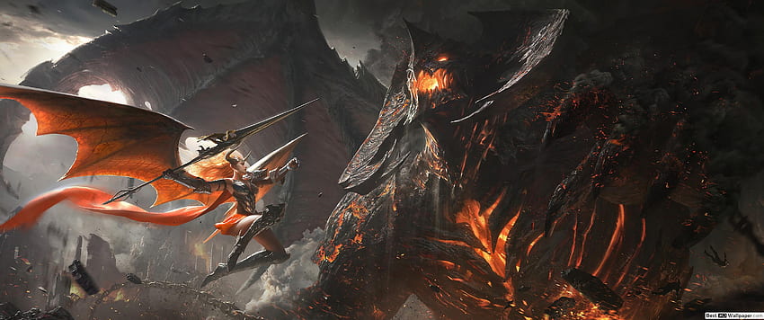 Background Epic Fantasy - -, Epic Monster Battle HD wallpaper