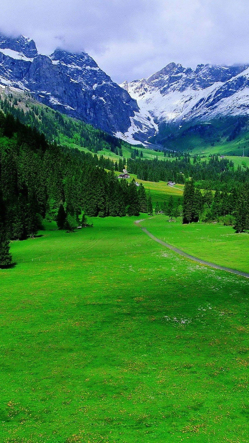Швейцарски Алпи, Швейцарски села HD тапет за телефон