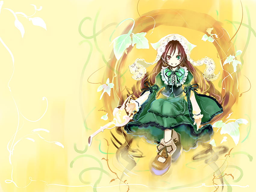 Rozen Maiden Girl, anime, yellow, cute, girl, dress HD wallpaper