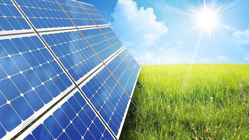 Sonnenkollektoren - die beste \Go Green\-Option. Energie Eins. Tragbare Sonnenkollektoren, Sonnenkollektoren, erneuerbare Solarenergie, Voltaik HD-Hintergrundbild