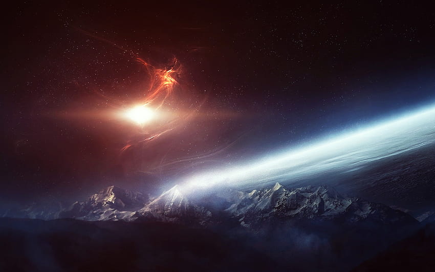 Space Mountains, alien mountains, mountains, space mountain HD wallpaper