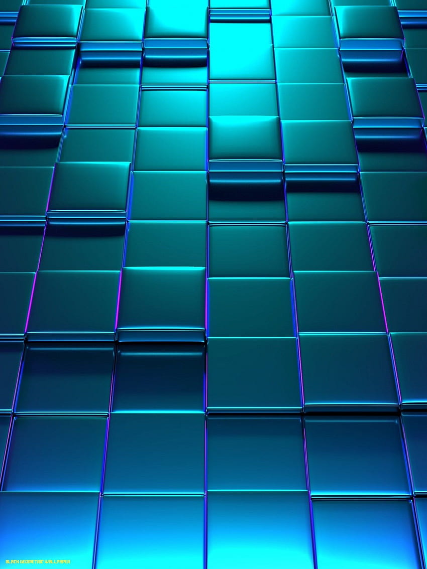 立方体, 3D, ネオンの輝き, 青, ピンク, , 抽象的, 3D HD電話の壁紙