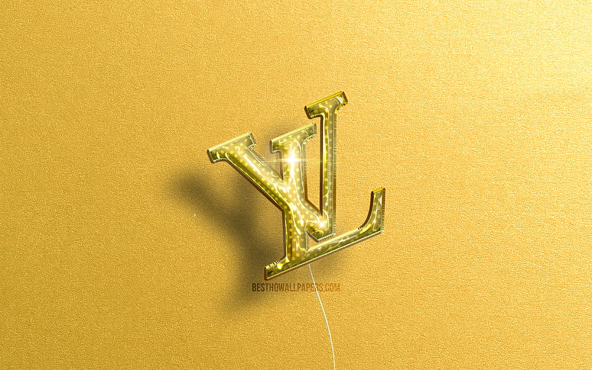 Louis Vuitton glitter logo, creative, metal grid background, Louis Vuitton  3D logo, HD wallpaper