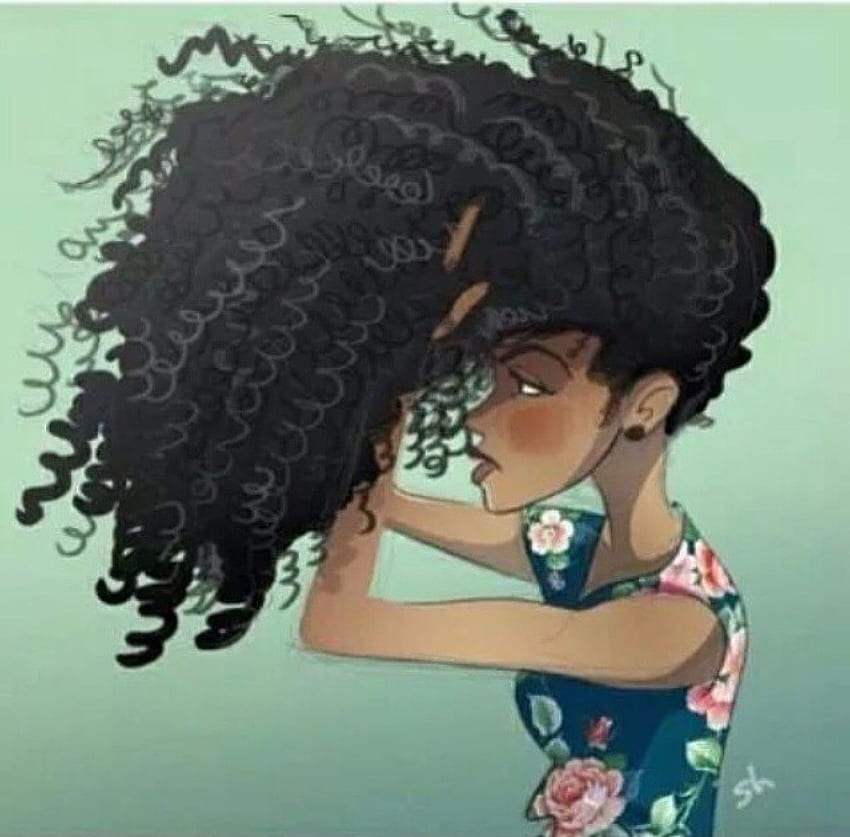 Monique Angel on Cute ❤. Natural hair art, Curly Hair Cartoon HD wallpaper