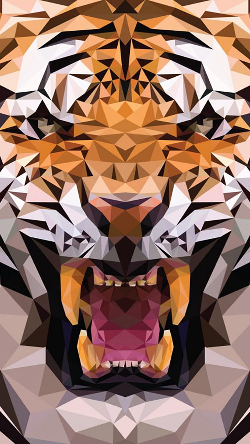 iOS8 Animals Tiger Polygon Pattern Drawn iPhone 8 HD phone wallpaper