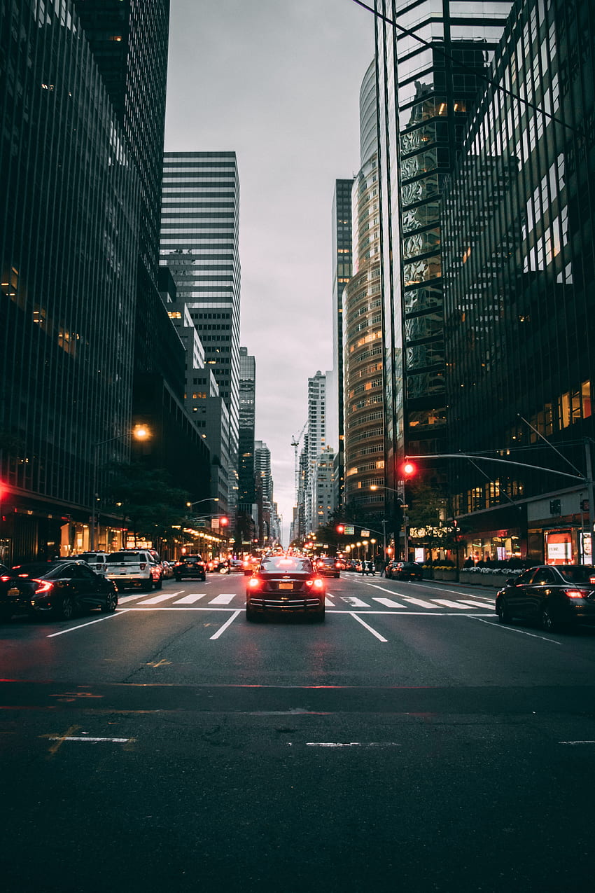 Städte, USA, Autos, Stadt, Gebäude, Straße, Verkehr, Bewegung, Vereinigte Staaten, Straße, New York HD-Handy-Hintergrundbild