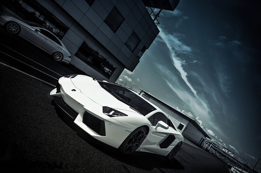 Aventador, Windows, Sky, Clouds, Lamborghini, Cars, Building, Road, Markup, Side View, Lp700-4 HD wallpaper